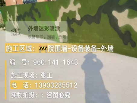 河西 迷彩漆喷涂价格（按平方米计费）